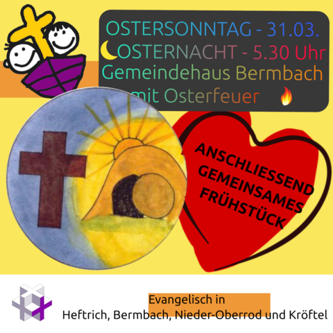 Flyer zur Osternacht am 30. März um 5.30 Uhr in Bermbach mit abchließendem Frühstück